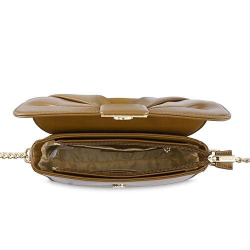 Fastrack Soft-Pleated Sling Bag with Metal Chain Accents | Faux-Leather Women's Handbags | Sling for Casual Carry