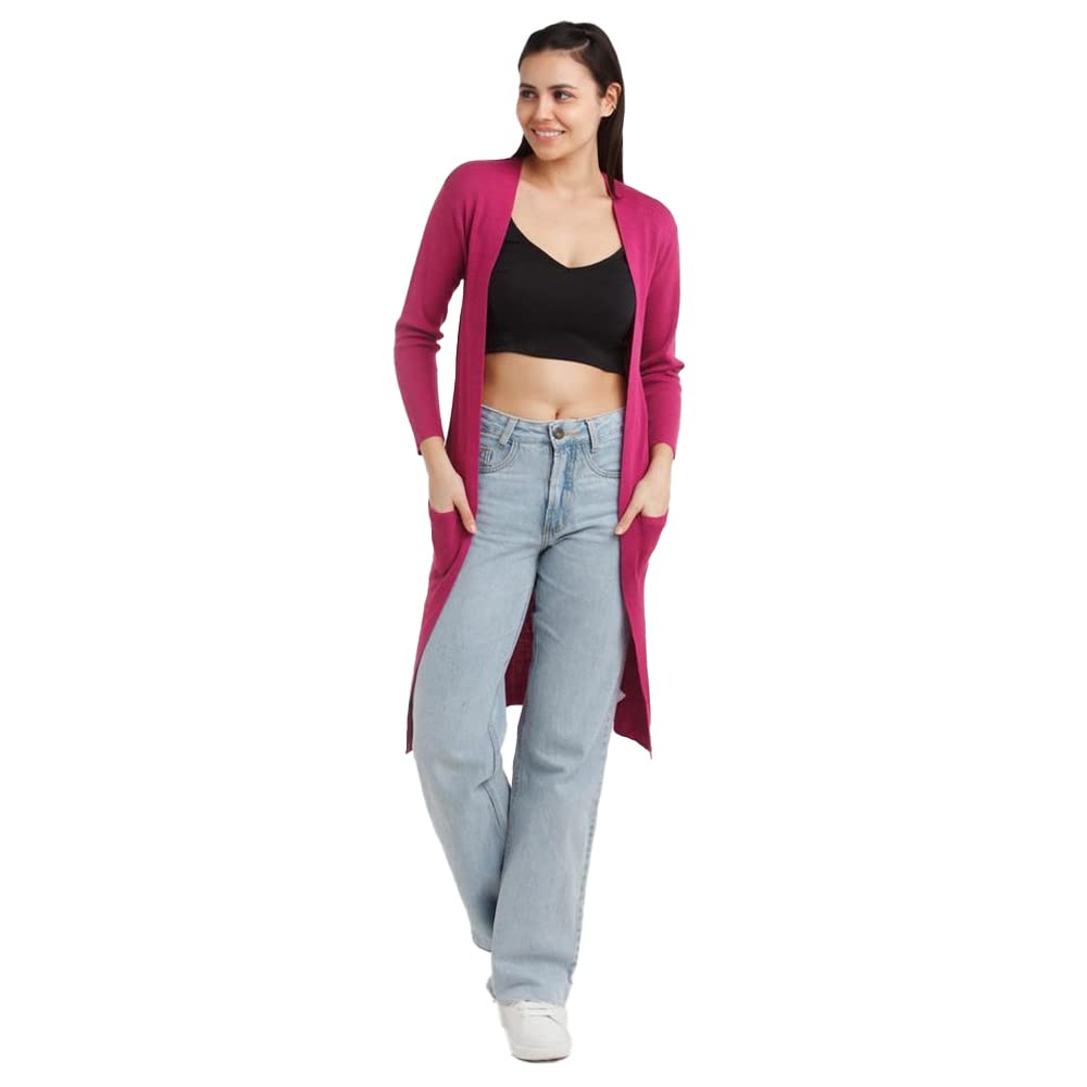 Zink London Women's Pink Solid Regular Shrug