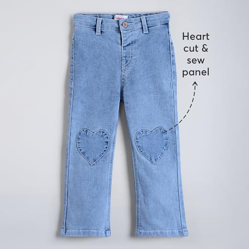 Hopscotch Girls Blue Heart Patch Denim Jeans for Ages (3-4 Years)