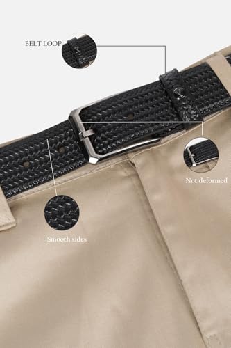 Men Black Textured Casual Belt