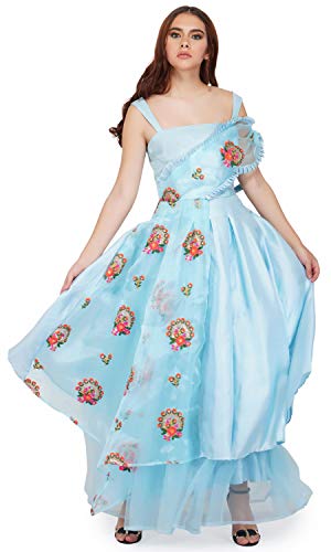 MITSHI Floral Embroidered Designer Gown Sizes-S-M-L