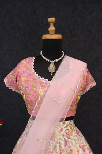 RANGOLI ART Lehenga Choli For Womens Pure Chinon Silk Fabric With Beautiful Embroidey Work Chaniya choli wedding-letest-fashion Light Colour