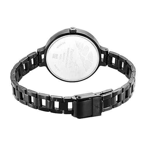 Fastrack Stunners Quartz Analog Black Dial Black Metal Strap Watch for Girls - NS6265NM01