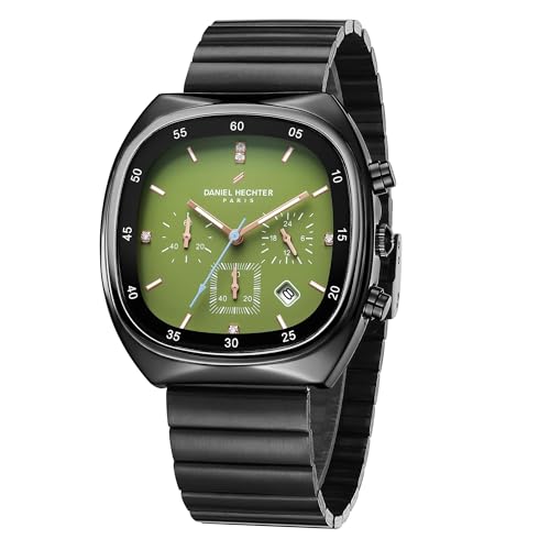 Daniel Hechter Paris Bercy Collection Modern Multi Functional Watch for Men with Square Dial and Stainless Steel Strap
