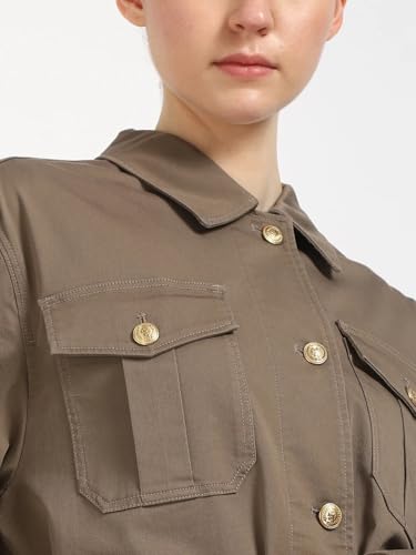 Tommy Hilfiger Women's A-Line Coat (F25HWOT006_Tundra Brown