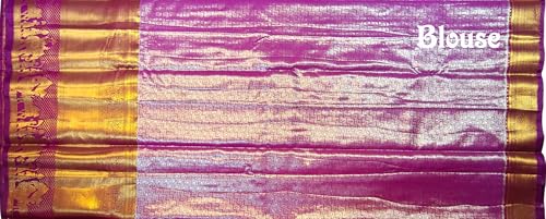 VFCollections Women's Traditional Handloom Kanchipuram Silk Pure Pattu Sarees – Peacocks Border | Rich Zari Woven Design | Bridal Saree | Unstitched Blouse
