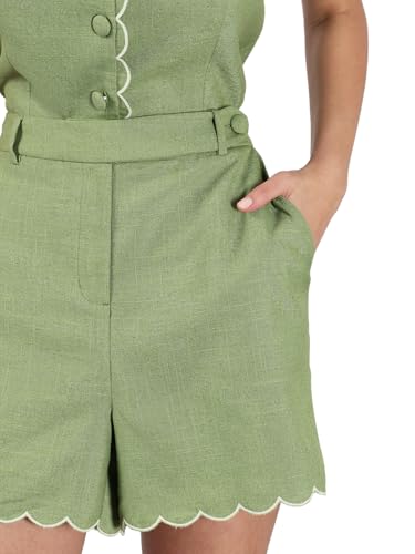 VERO MODA Women Regular Fit Green Shorts