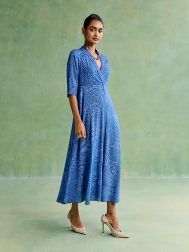 Aarke Ritu Kumar Blue Bandhej Rang Long Dress