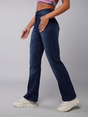 Miss Chase Women's Skinny Fit High Rise Regular Length Stretchable Denim Jeans (MCSS24DEN79-02-551-38, Zaffre Blue, 38)