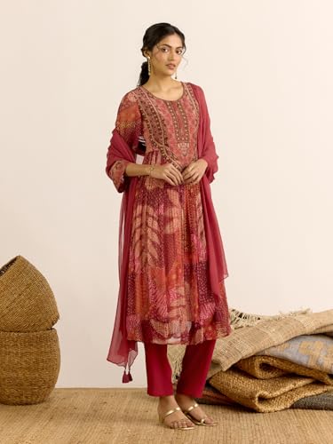 Aarke Ritu Kumar Orange Desert Bloom Kurta With Pant And Dupatta