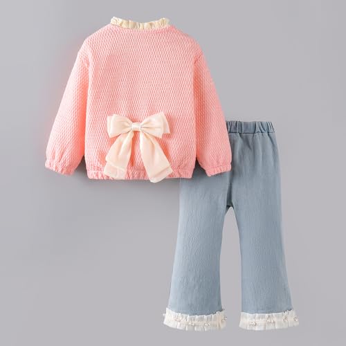 Hopscotch Hoscotch Girls Solid Multi Full Sleeves Jeans Set For Ages(12-18 Months)