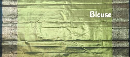 VFCollections Women's Traditional Handloom Kanchipuram Silk Pure Pattu Sarees | Rich Zari Woven Design | Bridal Saree | Unstitched Blouse (VFC717-5)