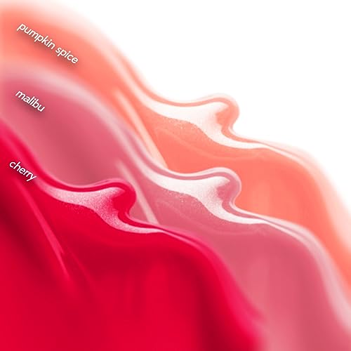 Ruby's Organics Lip Kit Glossy Finish, Lip Oil Gloss Minis Sunrise,Hydrating, Non Sticky & Non Drying Formula,Long Lasting Moisturizing Effect (Pack of 3) - Malibu, Pumpkin Spice and Cherry Shades