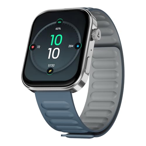 boAt Chrome Endeavour, Premium Metal Body, 1.96”(4.97cm) AMOLED Display,AI Coach Health Insights,Advanced S1 Processor,HRV,VO2 Max,Auto Watchface Refresh, Smart Watch for Men & Women (Magnetic Blue)