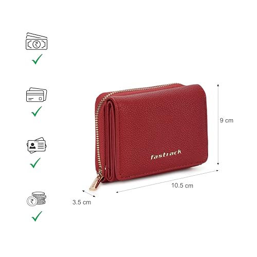 Fastrack Women's Pocket Essentials Wallet | Compact & Convenient | Coin Purse, Card & Cash Slots | Everyday Carry | 6 Months Warranty