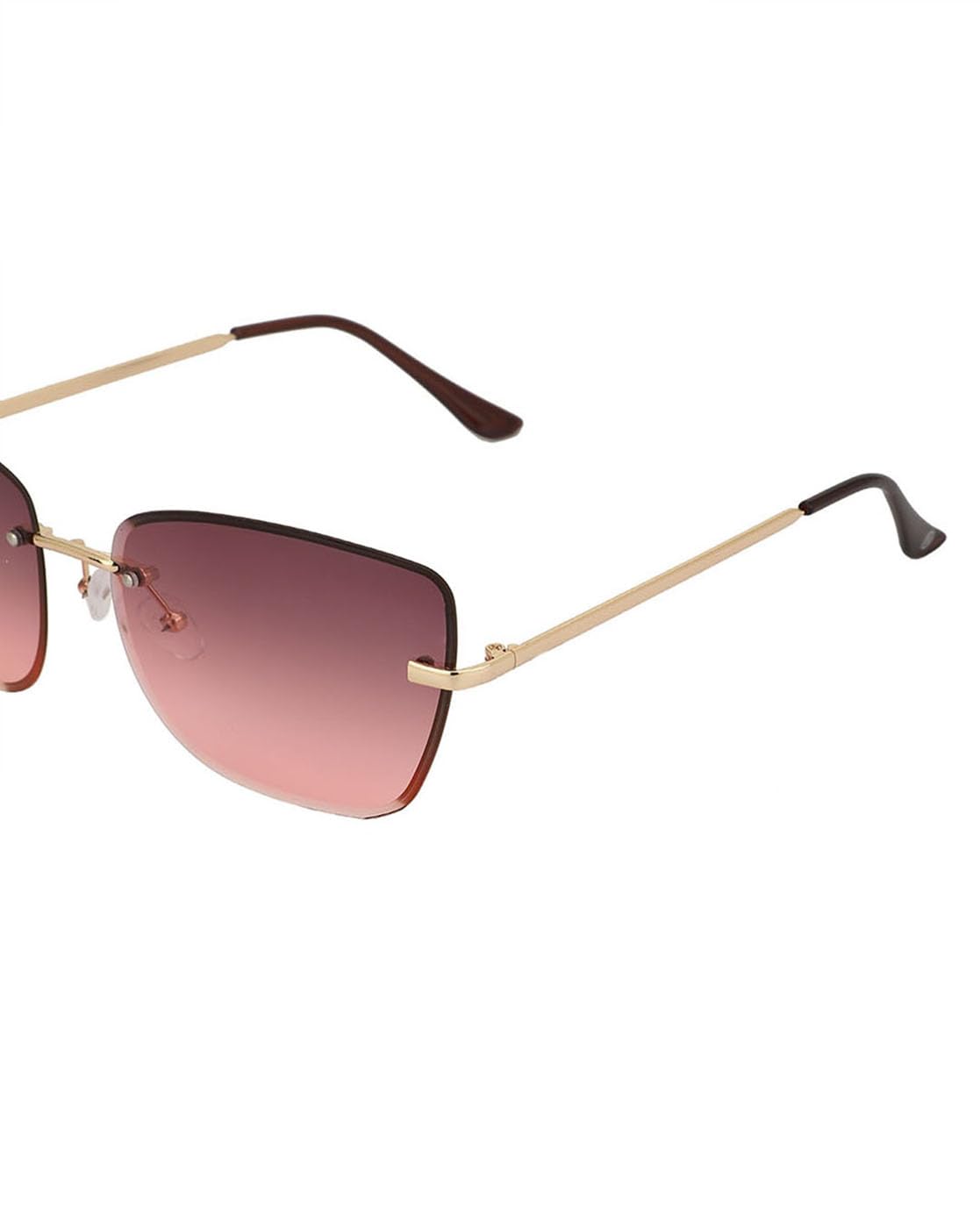 Carlton London Premium Pink & Gold Toned UV Protected Lens Rimless Sunglass for women