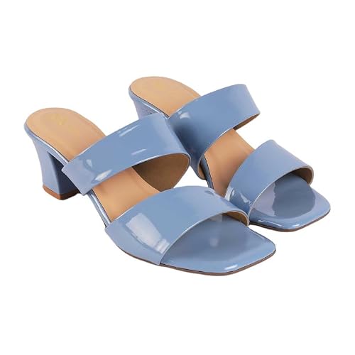 tresmode SANIA Blue Women's Dress Block Heel Sandals in Size 3 UK / 36 EU