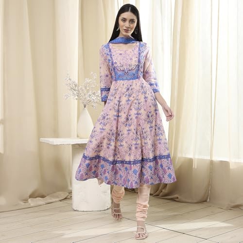 Biba Women's Voile 92X80 Kurta Set (SKDVIN8652ESS25BLU_Blue