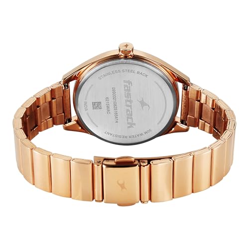 Fastrack Style up 5 Quartz Green Round Dial Girl's Watch | Stainless Steel Strap Material | Watches for Girls Analog - 6215WM02