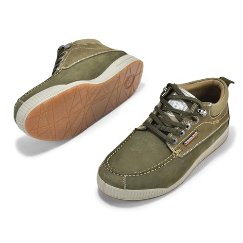 Woodland Men's Olive Green Leather Casual Shoes-9 UK (43EU) (GC 4267122)