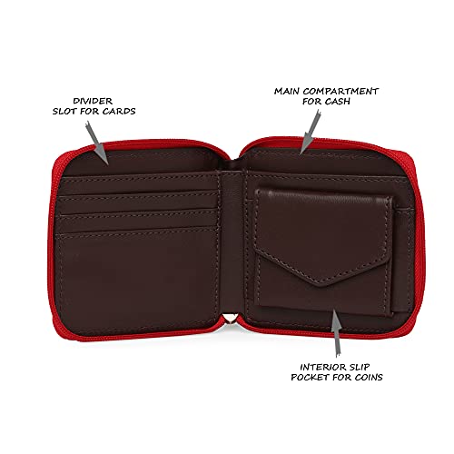 Lavie Women's Bot Pro Compact Zip Around Wallet Red Ladies Purse Handbag