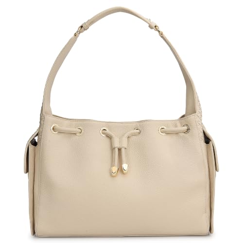 Da Milano Leather Shoulder Bag for Women - Marshmallow White (LB-02130)