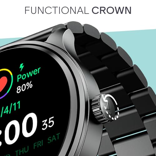 boAt Lunar Discovery Neo, 1.39" (3.5 cm) Round HD Display, Premium Metallic Finish, Animated Watchfaces, 100+ Sports Mode, Bluetooth Calling, Smart Watch for Men & Women (Steel Black)