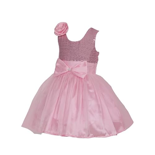 Ripening Girl's First Birthday Tutu Dress Baby Pink Kids Dress Midi Dress Cotton Frock Summer Wear New Born Princess Dresses