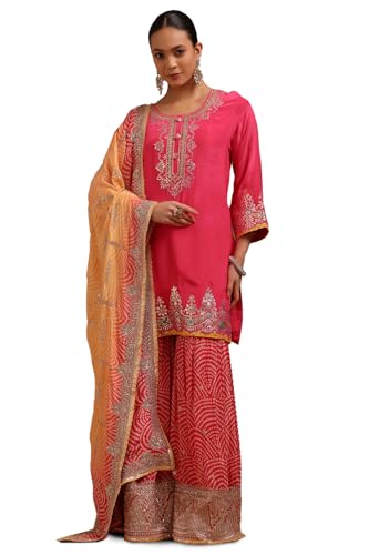 Soch Women's Crepe Salwar Suit Set (EWA5CD22419_Fuchsia
