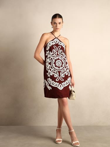 VERO MODA Women's A-Line Brown Dress