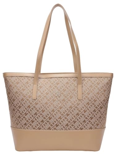 Tommy Hilfiger Logo Khaki Polyester Tote Bag