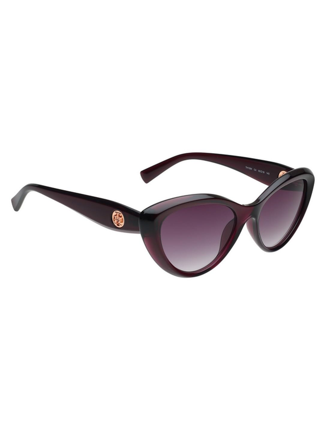 Tommy Hilfiger Sunglasses | Purple Lens | Violet Frame | Full Rim Cateye Shape Branded Latest and Stylish Non Polarized Eyewear | 100% UV Protection | Women Sunglasses| Size Medium | TH 1594 C4 55