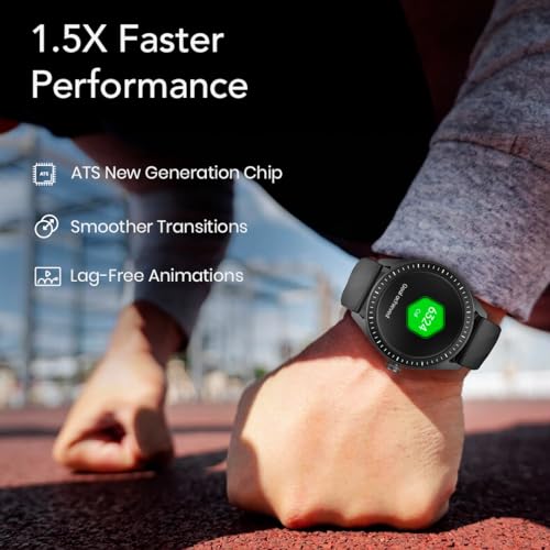 Titan Crest 2.0 Smart Watch for Man & Women, 1.43" AMOLED Display, Mesh Metal Strap, BT Calling, Tailored Activity Tracker, 100+ Sports Modes, Fast Charging, Smart Watch for Men Latest & Women (Black)