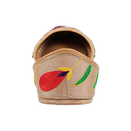 Metro Womens Synthetic Beige Mojaris (Size (6 UK (39 EU))