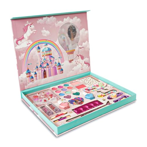 ILEARNNGROW Kids Makeup Kit 28 Piece | Washable Pretend Play Set for Girls 4+ Unicorn