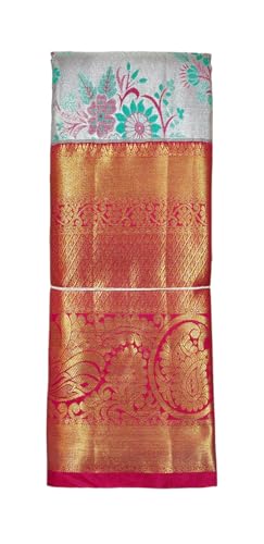 VFCollections Women's Kanchipuram Silk Pure Pattu Sarees With Blouse (Vfc022-3), Grey