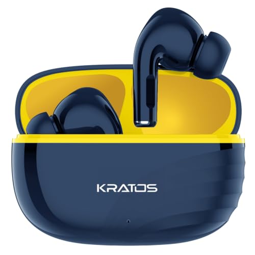 Kratos TW01 Ear Buds Wireless with 30H Playtime with Touch Control, Noise Isolation & Clear Calls, Bluetooth Earbuds with Voice Assistant, Bluetooth V 5.3 & with Type C Fast Charging,TWS Earphones