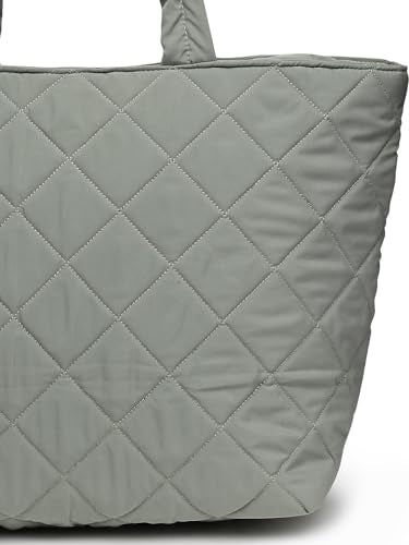 Anekaant Uno Sage Green Polyester Diamond Quilted Handheld Bag