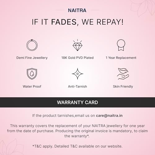 NAITRA Trio Gleam Three-Layer Cuff Bangle Bracelet for Women | Waterproof and Anti Tarnish Demifine Jewelry | Gifts for Women & Girls | 1 Year Warranty*