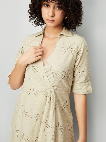 Kalki x Max Women Schiffili Wrap Dress, Beige, XS