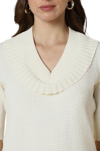 Allen Solly Women's Regular Fit Blouse (AHFTCRGFN32015_Cream