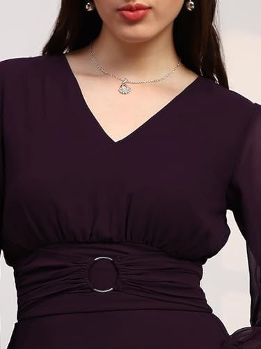 Globus Women Dress (8909389034571_Burgundy_S)