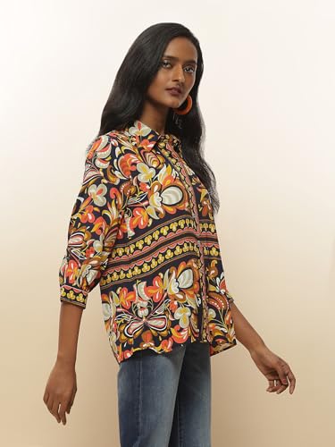 Label RITU KUMAR Blue Botanic Print Shirt