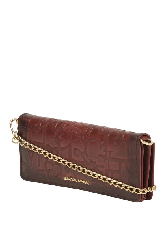 Satya Paul Wine Plum Leather Women Wallet for Women