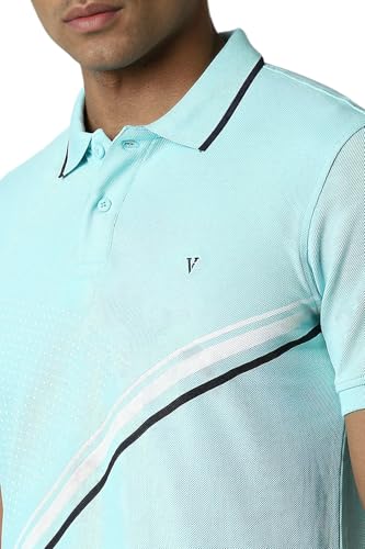Van Heusen Men's Regular Fit T-Shirt (VSKPURGP337499_Blue