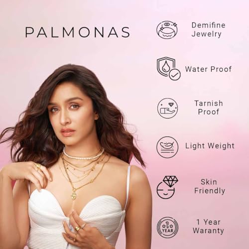 PALMONAS Exquisite Gold Studded Bracelet for Womens - Waterproof & Anti-Tarnish