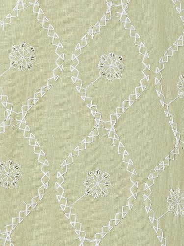 Max Women Embroidered Straight Kurta Set (Green_S)