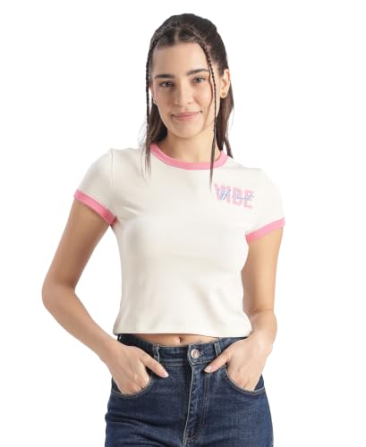 Jockey WZ25 Women Super Combed Cotton Rich Graphic Printed T-Shirt_Egret_L