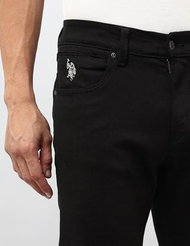 U.S. Polo Assn. Denim Co. Men's Brandon Slim Tapered Fit Black Jeans (UDJEN1854_Black_32)