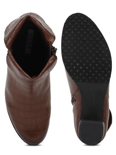 ELLE women Boots,Tan,UK-5